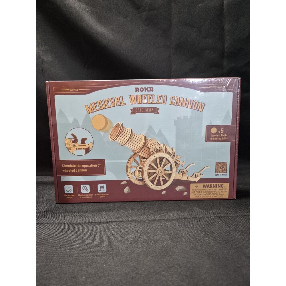 ROKR Medieval Wheeled Cannon Wooden Puzzle Epic War New Still Sealed Never Used